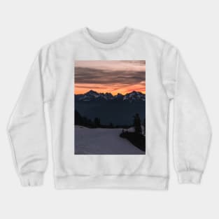 Cold Cascade Mountain Sunrise Crewneck Sweatshirt